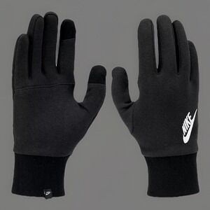 Men's Nike Club Fleece Touchscreen Gloves Black Size Medium